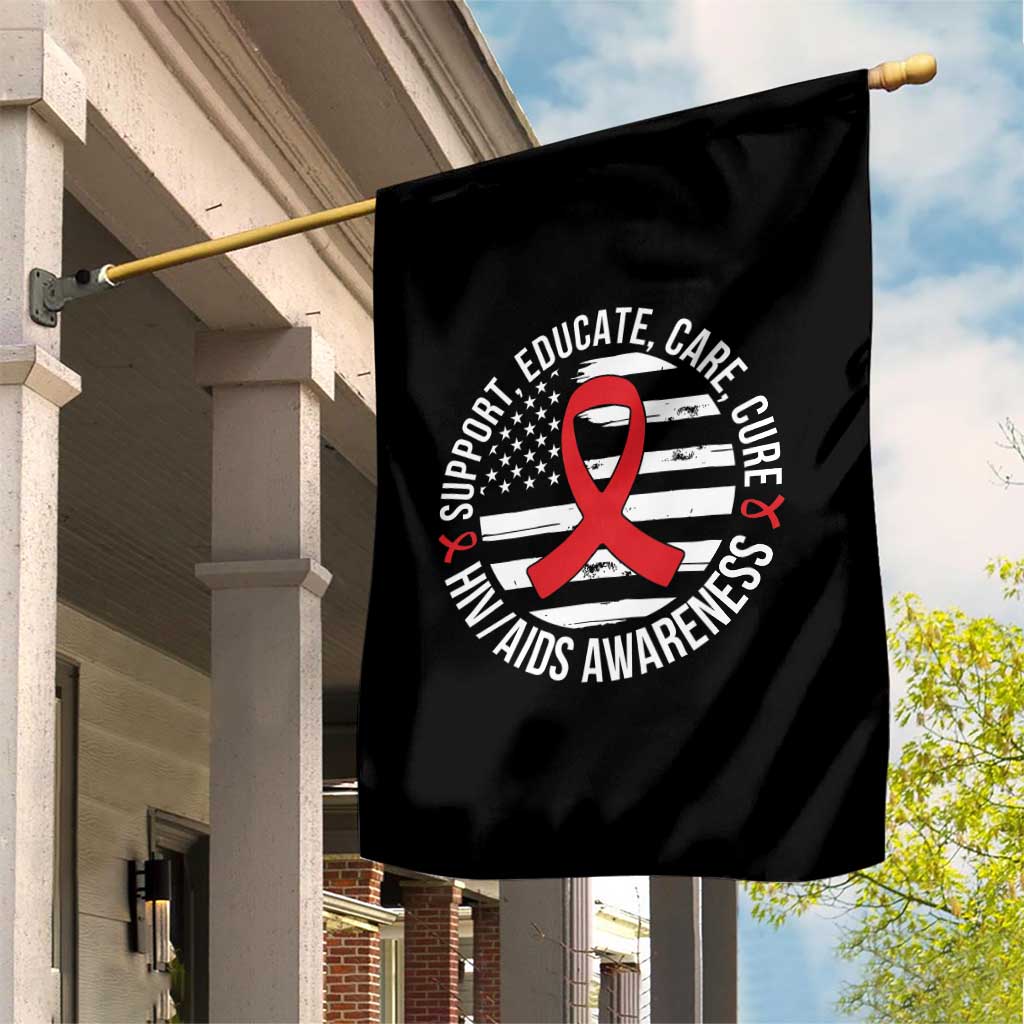Support Educate Care Cure HIV Awareness Month Gift Garden Flag - Wonder Print Shop