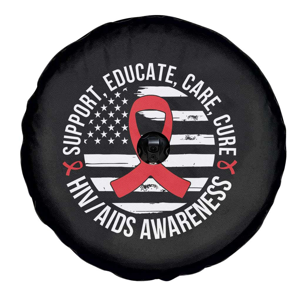 Support Educate Care Cure HIV Awareness Month Gift Spare Tire Cover - Wonder Print Shop
