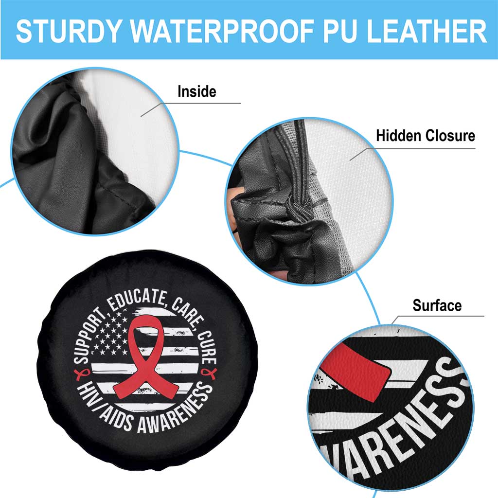 Support Educate Care Cure HIV Awareness Month Gift Spare Tire Cover - Wonder Print Shop