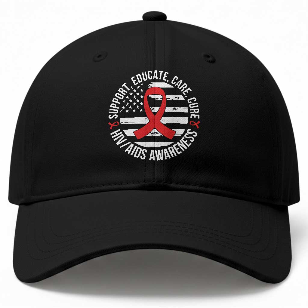 Support Educate Care Cure HIV Awareness Month Gift Baseball Cap