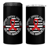 Support Educate Care Cure HIV Awareness Month Gift 4 in 1 Can Cooler Tumbler - Wonder Print Shop