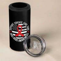 Support Educate Care Cure HIV Awareness Month Gift 4 in 1 Can Cooler Tumbler - Wonder Print Shop