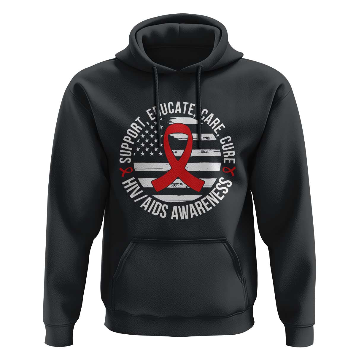 Support Educate Care Cure HIV Awareness Month Gift Hoodie - Wonder Print Shop