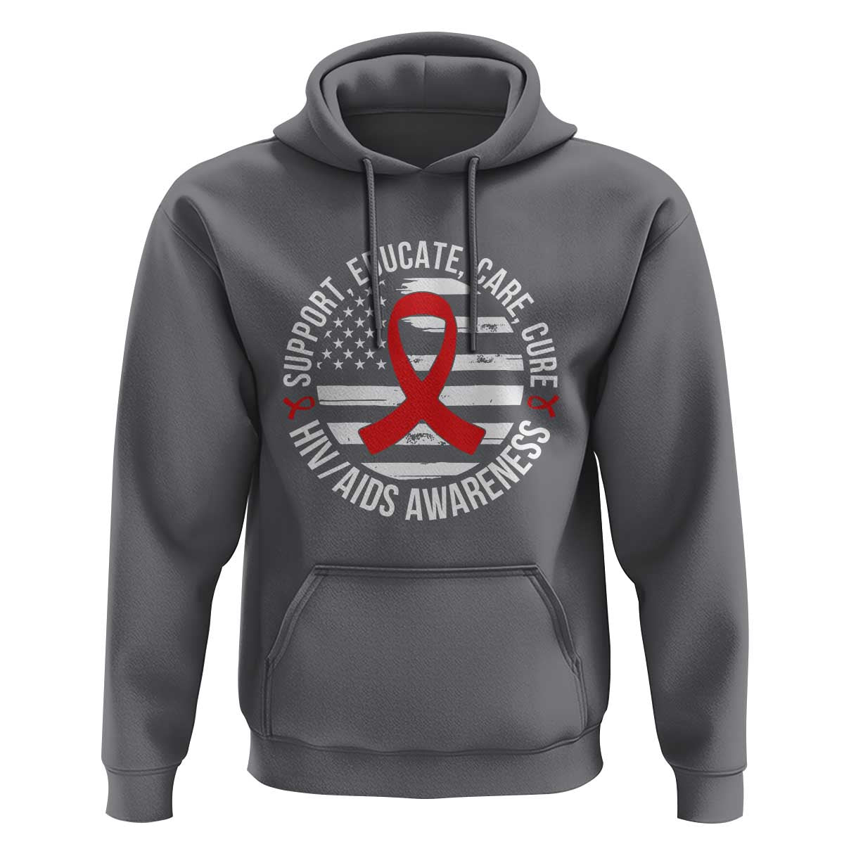 Support Educate Care Cure HIV Awareness Month Gift Hoodie - Wonder Print Shop