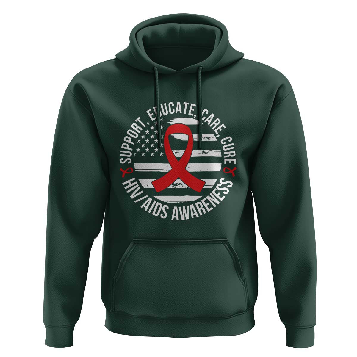 Support Educate Care Cure HIV Awareness Month Gift Hoodie - Wonder Print Shop