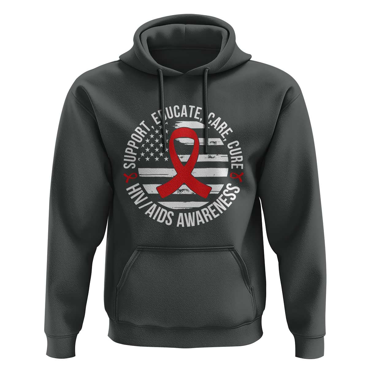 Support Educate Care Cure HIV Awareness Month Gift Hoodie - Wonder Print Shop