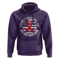 Support Educate Care Cure HIV Awareness Month Gift Hoodie - Wonder Print Shop