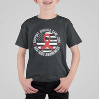 Support Educate Care Cure HIV Awareness Month Gift T Shirt For Kid - Wonder Print Shop