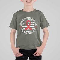 Support Educate Care Cure HIV Awareness Month Gift T Shirt For Kid - Wonder Print Shop