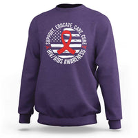 Support Educate Care Cure HIV Awareness Month Gift Sweatshirt - Wonder Print Shop