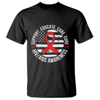 Support Educate Care Cure HIV Awareness Month Gift T Shirt - Wonder Print Shop