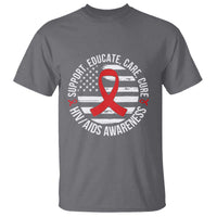 Support Educate Care Cure HIV Awareness Month Gift T Shirt - Wonder Print Shop