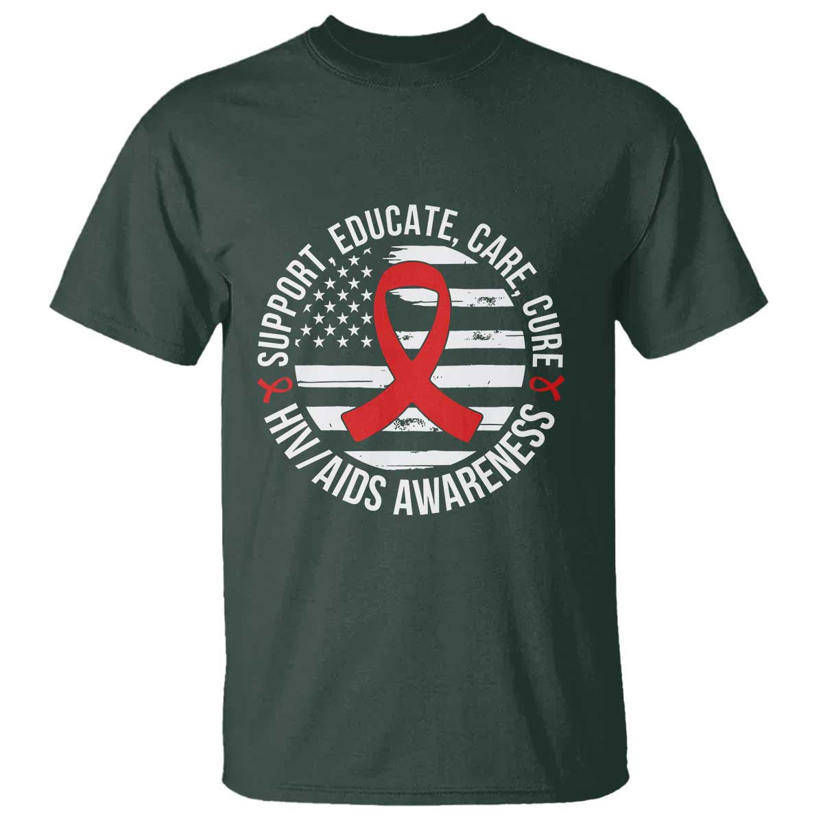 Support Educate Care Cure HIV Awareness Month Gift T Shirt - Wonder Print Shop