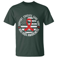 Support Educate Care Cure HIV Awareness Month Gift T Shirt - Wonder Print Shop