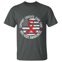 Support Educate Care Cure HIV Awareness Month Gift T Shirt - Wonder Print Shop