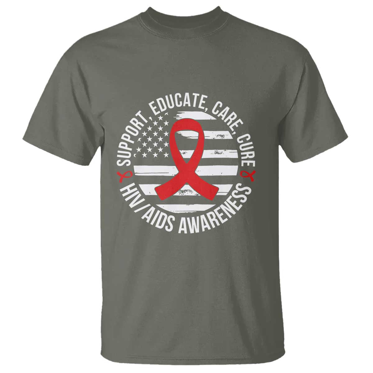 Support Educate Care Cure HIV Awareness Month Gift T Shirt - Wonder Print Shop