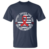 Support Educate Care Cure HIV Awareness Month Gift T Shirt - Wonder Print Shop