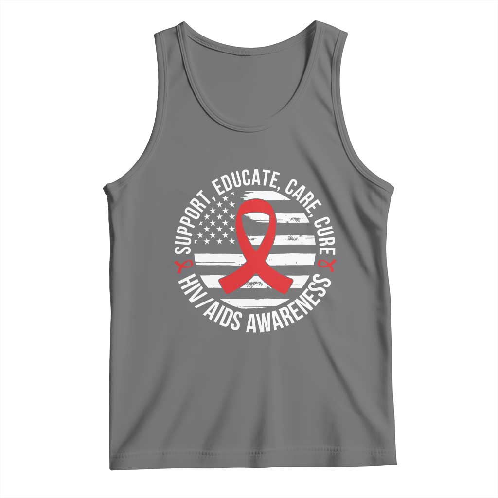 Support Educate Care Cure HIV Awareness Month Gift Tank Top - Wonder Print Shop
