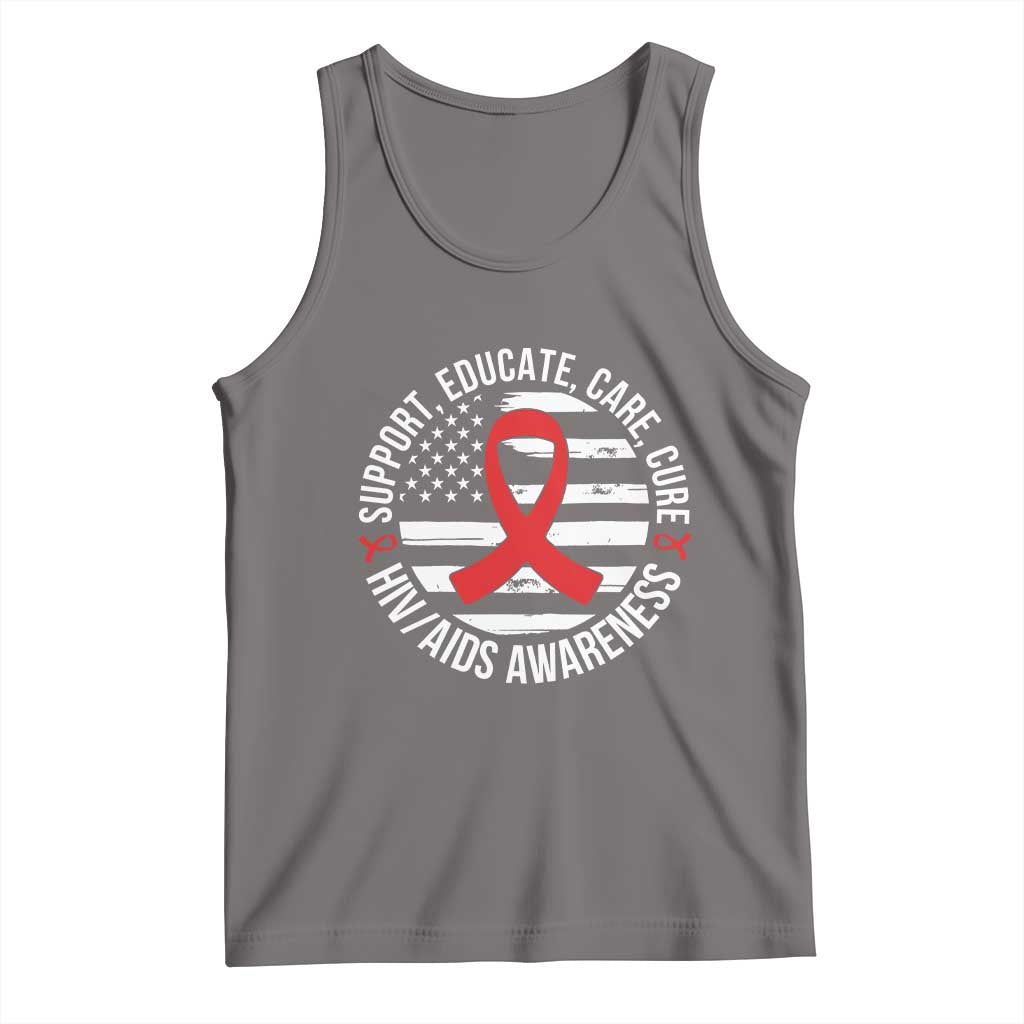 Support Educate Care Cure HIV Awareness Month Gift Tank Top - Wonder Print Shop