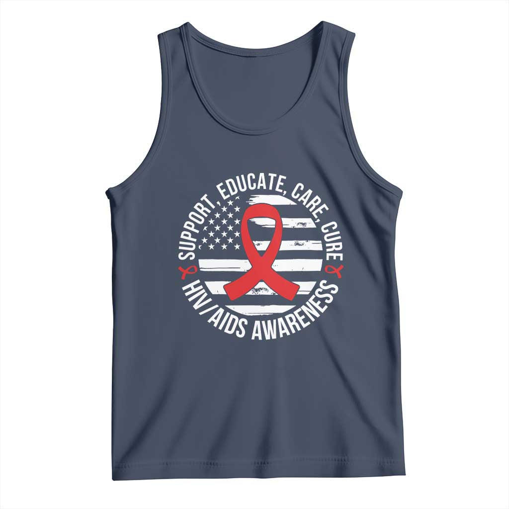 Support Educate Care Cure HIV Awareness Month Gift Tank Top - Wonder Print Shop