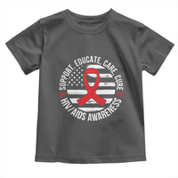 Support Educate Care Cure HIV Awareness Month Gift Toddler T Shirt - Wonder Print Shop