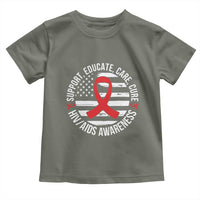 Support Educate Care Cure HIV Awareness Month Gift Toddler T Shirt - Wonder Print Shop