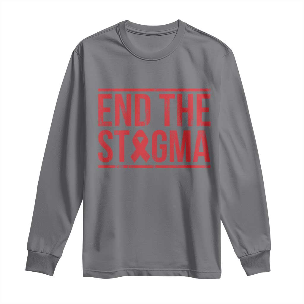 HIV Awareness End The Stigma Long Sleeve Shirt Support Empowerment Gift - Wonder Print Shop