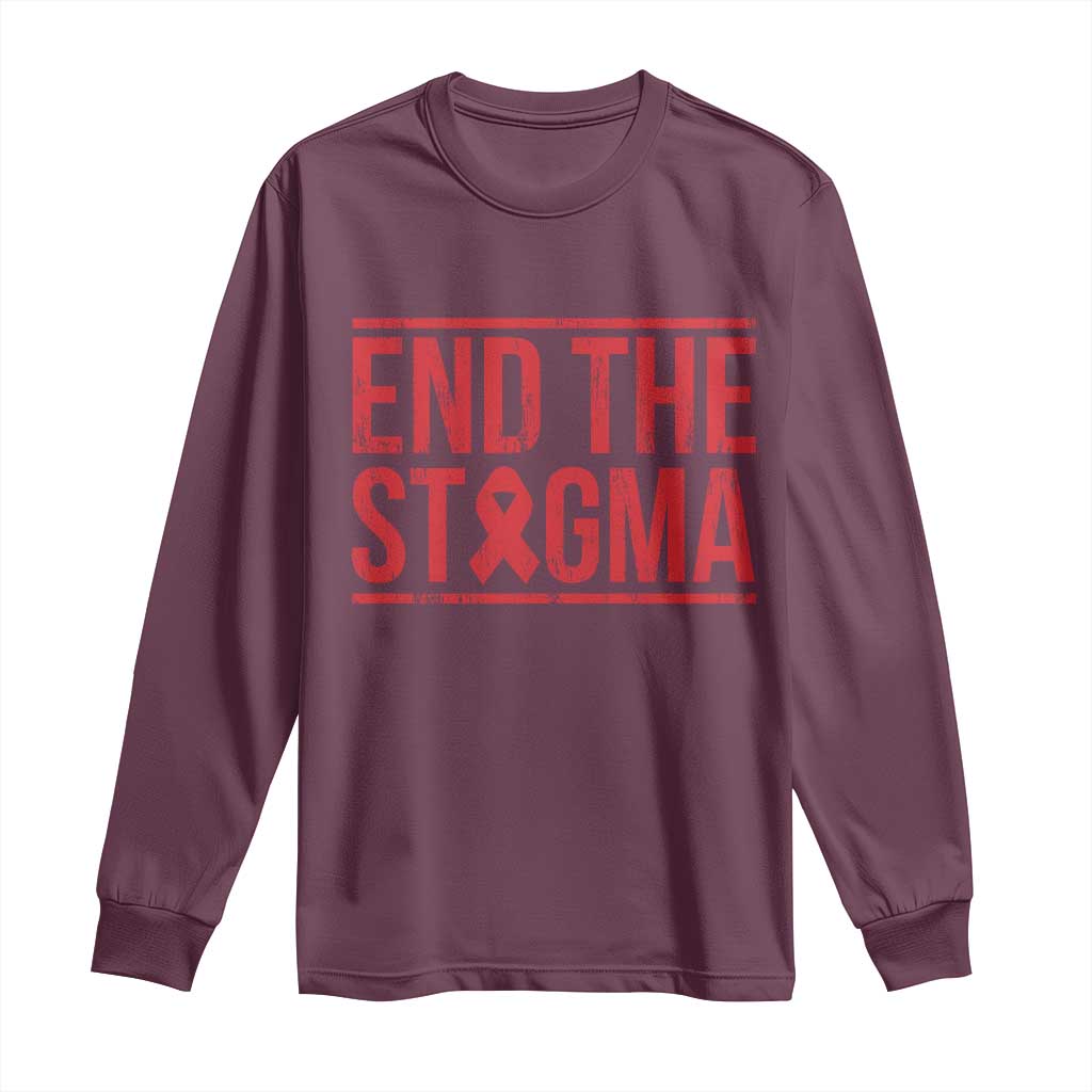 HIV Awareness End The Stigma Long Sleeve Shirt Support Empowerment Gift - Wonder Print Shop