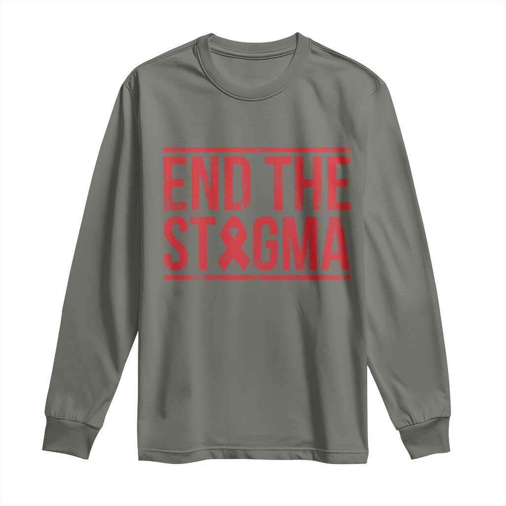 HIV Awareness End The Stigma Long Sleeve Shirt Support Empowerment Gift - Wonder Print Shop