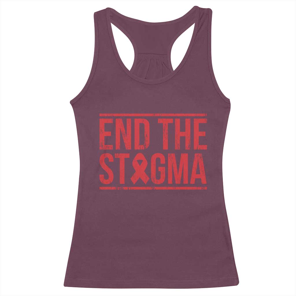 HIV Awareness End The Stigma Racerback Tank Top Support Empowerment Gift - Wonder Print Shop