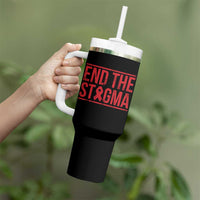 HIV Awareness End The Stigma Tumbler With Handle Support Empowerment Gift - Wonder Print Shop