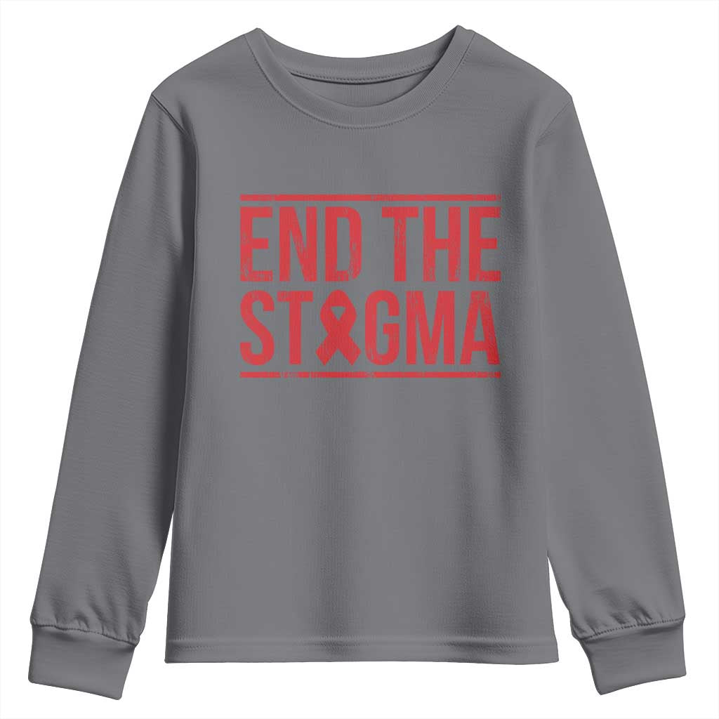 HIV Awareness End The Stigma Youth Sweatshirt Support Empowerment Gift - Wonder Print Shop