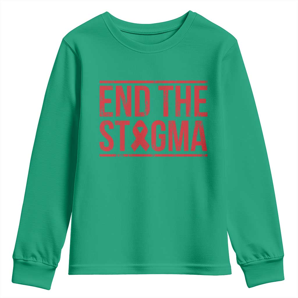 HIV Awareness End The Stigma Youth Sweatshirt Support Empowerment Gift - Wonder Print Shop