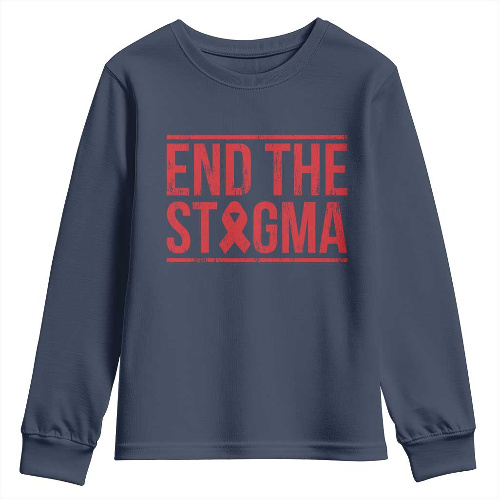 HIV Awareness End The Stigma Youth Sweatshirt Support Empowerment Gift - Wonder Print Shop