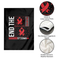 End The Stigma HIV Awareness Garden Flag Red Ribbon Gift - Wonder Print Shop