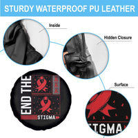 End The Stigma HIV Awareness Spare Tire Cover Red Ribbon Gift - Wonder Print Shop