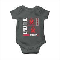 End The Stigma HIV Awareness Baby Onesie Red Ribbon Gift - Wonder Print Shop