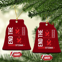 End The Stigma HIV Awareness Ceramic Ornament Red Ribbon Gift - Wonder Print Shop