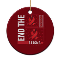 End The Stigma HIV Awareness Ceramic Ornament Red Ribbon Gift - Wonder Print Shop