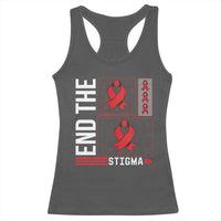 End The Stigma HIV Awareness Racerback Tank Top Red Ribbon Gift - Wonder Print Shop