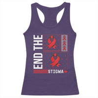 End The Stigma HIV Awareness Racerback Tank Top Red Ribbon Gift - Wonder Print Shop