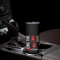 End The Stigma HIV Awareness Skinny Tumbler Red Ribbon Gift - Wonder Print Shop