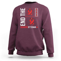 End The Stigma HIV Awareness Sweatshirt Red Ribbon Gift - Wonder Print Shop