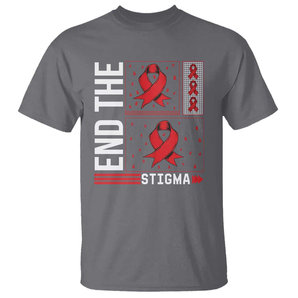 End The Stigma HIV Awareness T Shirt Red Ribbon Gift - Wonder Print Shop