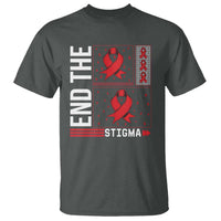 End The Stigma HIV Awareness T Shirt Red Ribbon Gift - Wonder Print Shop
