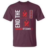 End The Stigma HIV Awareness T Shirt Red Ribbon Gift - Wonder Print Shop