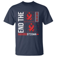 End The Stigma HIV Awareness T Shirt Red Ribbon Gift - Wonder Print Shop