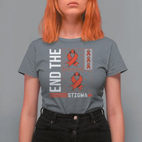 End The Stigma HIV Awareness T Shirt For Women Red Ribbon Gift - Wonder Print Shop
