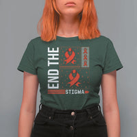 End The Stigma HIV Awareness T Shirt For Women Red Ribbon Gift - Wonder Print Shop