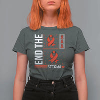 End The Stigma HIV Awareness T Shirt For Women Red Ribbon Gift - Wonder Print Shop
